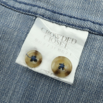 【中古】クラウデッドクローゼット CROWDED CLOSET コットン ホリゾンタルカラー カジュアルシャツ ブルー【 表記なし（S位） 】【 状態ランクB 】【 メンズ 】