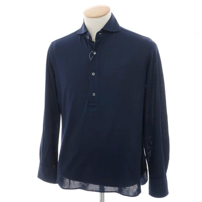 [Used] ORIAN Cotton Pique Long Sleeve Polo Shirt Navy [37] [Condition Rank B] [Men&