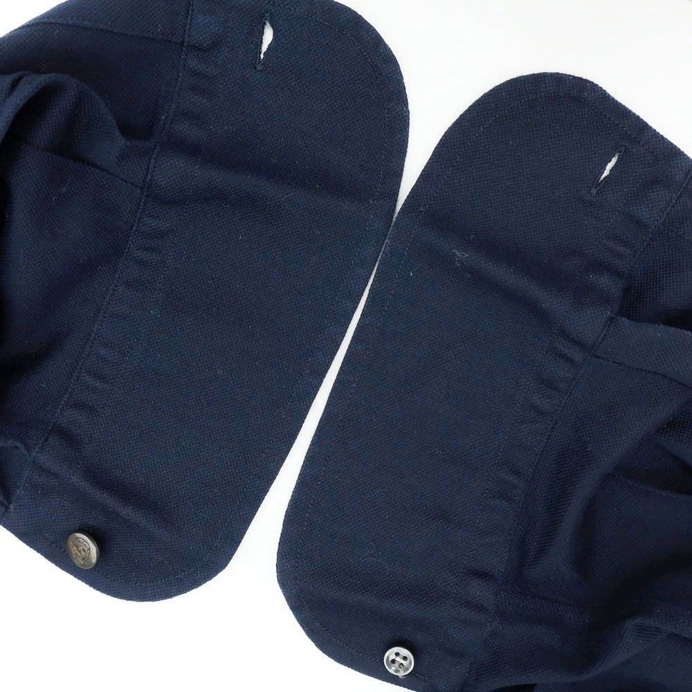 [Used] ORIAN Cotton Pique Long Sleeve Polo Shirt Navy [37] [Condition Rank B] [Men&