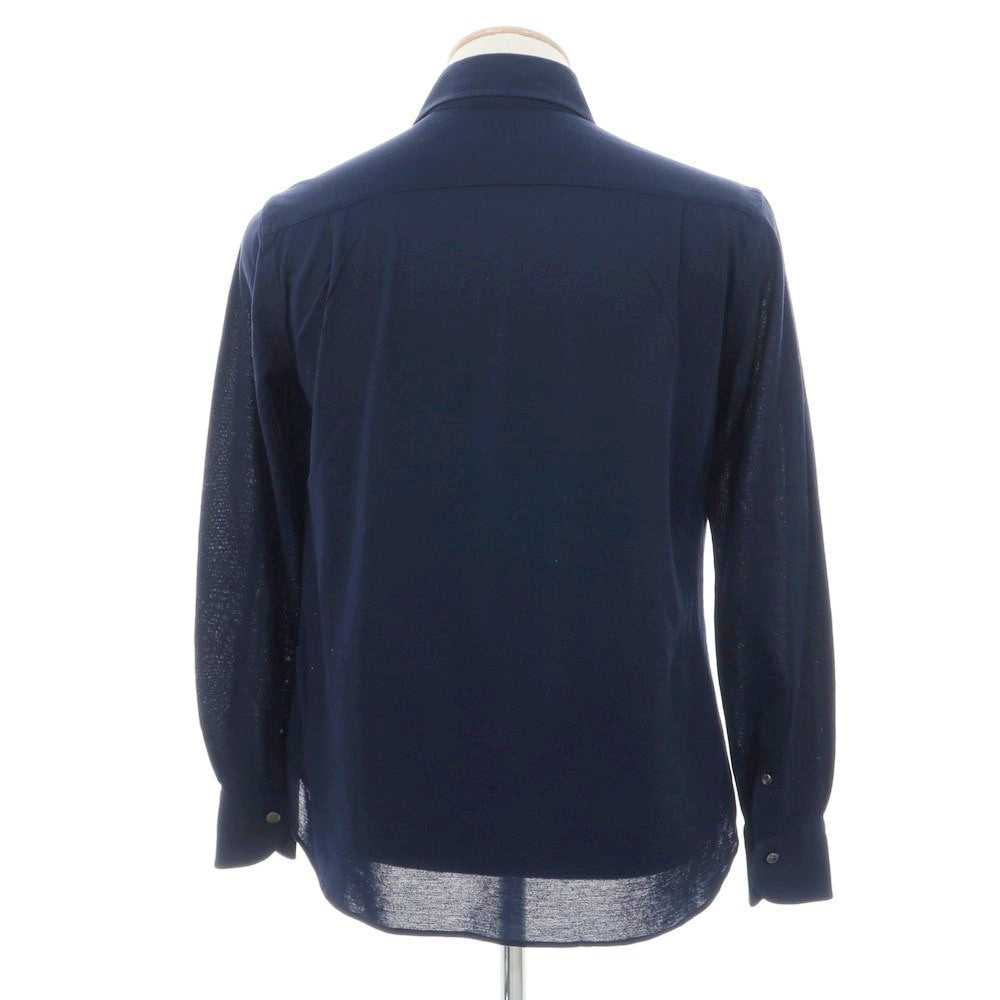 [Used] ORIAN Cotton Pique Long Sleeve Polo Shirt Navy [37] [Condition Rank B] [Men&