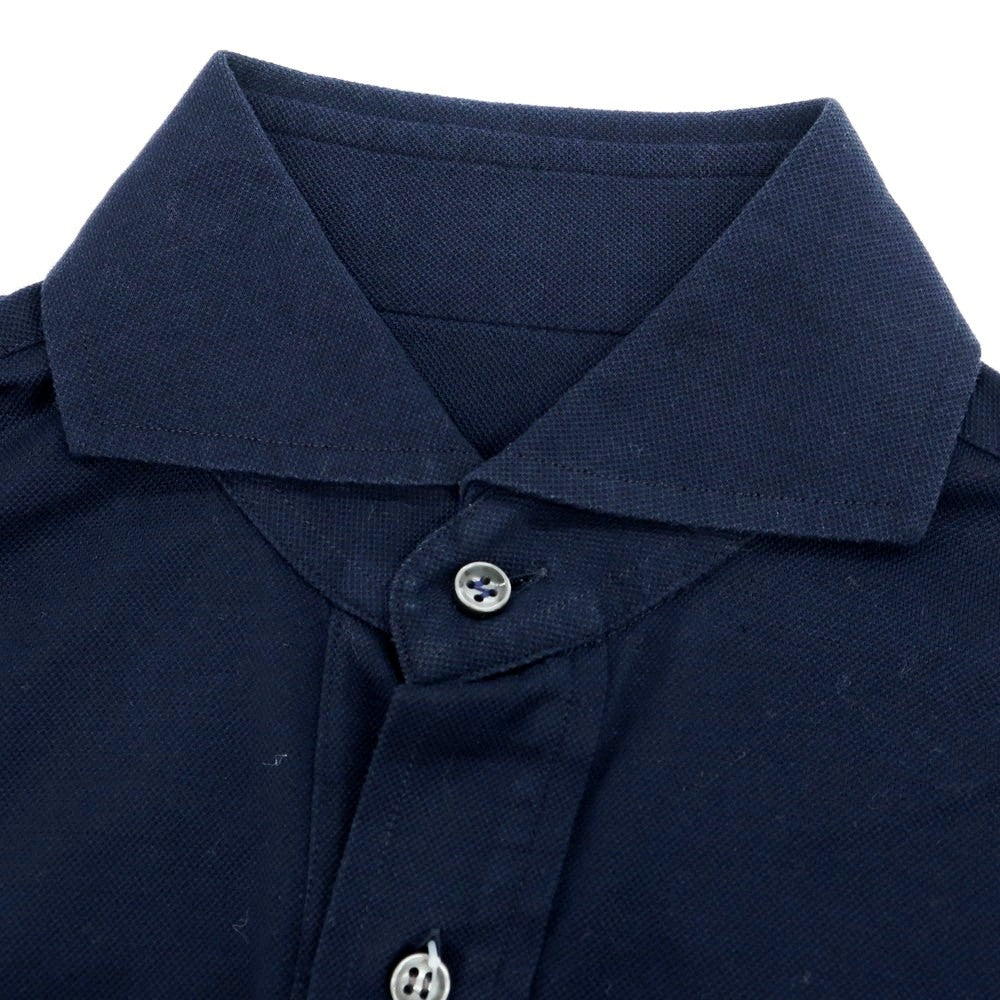 [Used] ORIAN Cotton Pique Long Sleeve Polo Shirt Navy [37] [Condition Rank B] [Men&