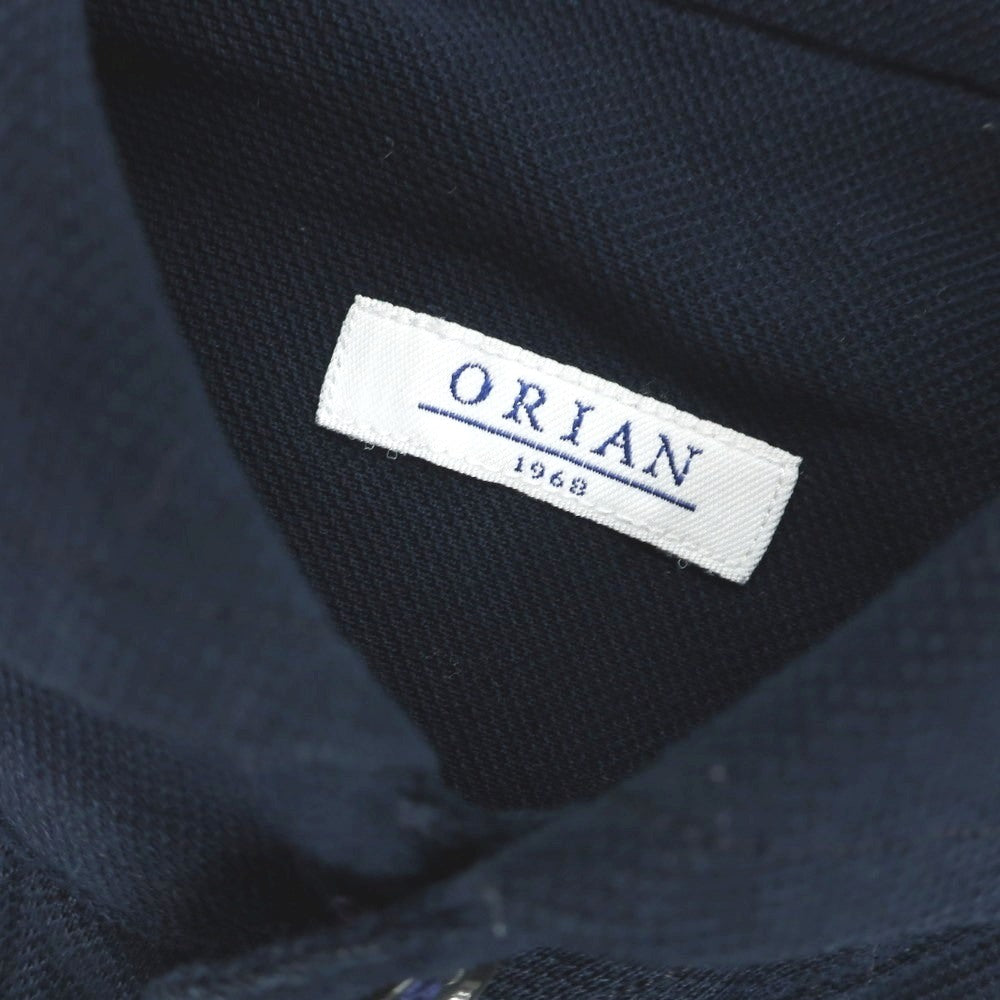 [Used] ORIAN Cotton Pique Long Sleeve Polo Shirt Navy [37] [Condition Rank B] [Men&