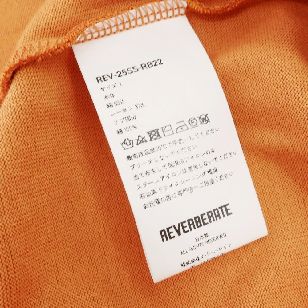 [Used] [Unused] REVERBERATE 2025 Spring/Summer Cotton Rayon Crew Neck Long Sleeve T-Shirt Orange [2] [Condition Rank S] [Men&