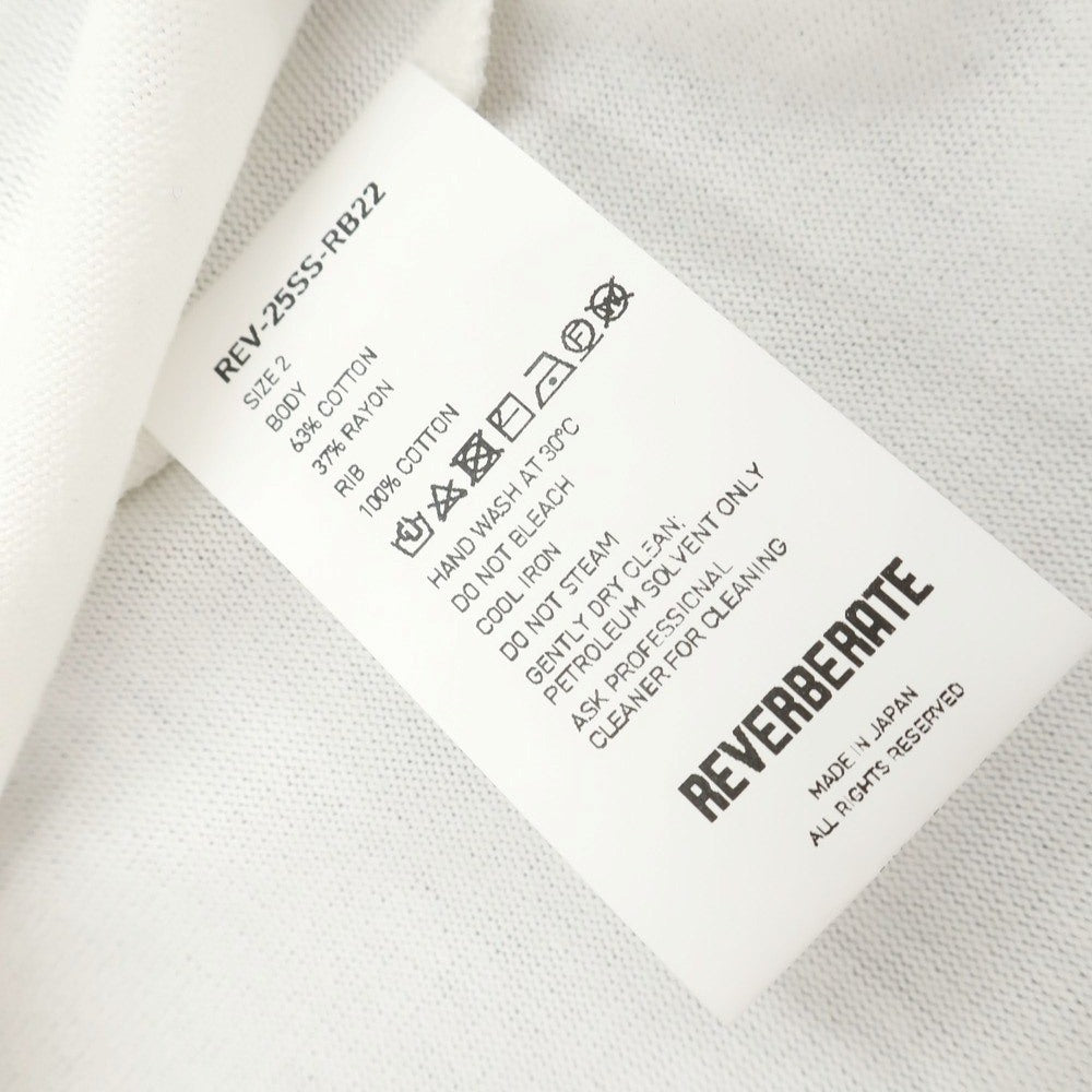 [Used] [Unused] REVERBERATE 2025 Spring/Summer Cotton Rayon Crew Neck Long Sleeve T-Shirt White [2] [Condition Rank S] [Men&