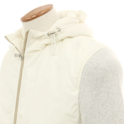 【中古】イレブンティ eleventy ニット切替 中綿ブルゾン ホワイトxグレー【 46 】【 状態ランクB 】【 メンズ 】