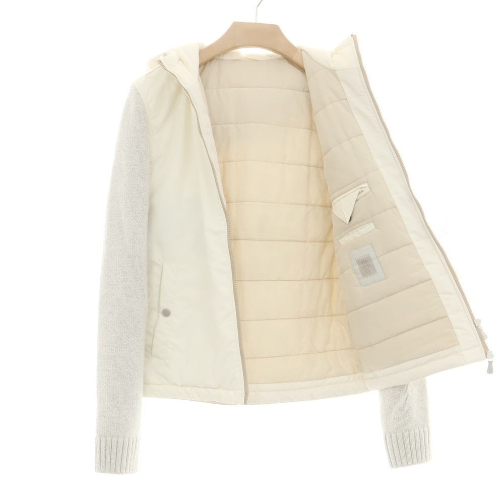 【中古】イレブンティ eleventy ニット切替 中綿ブルゾン ホワイトxグレー【 46 】【 状態ランクB 】【 メンズ 】