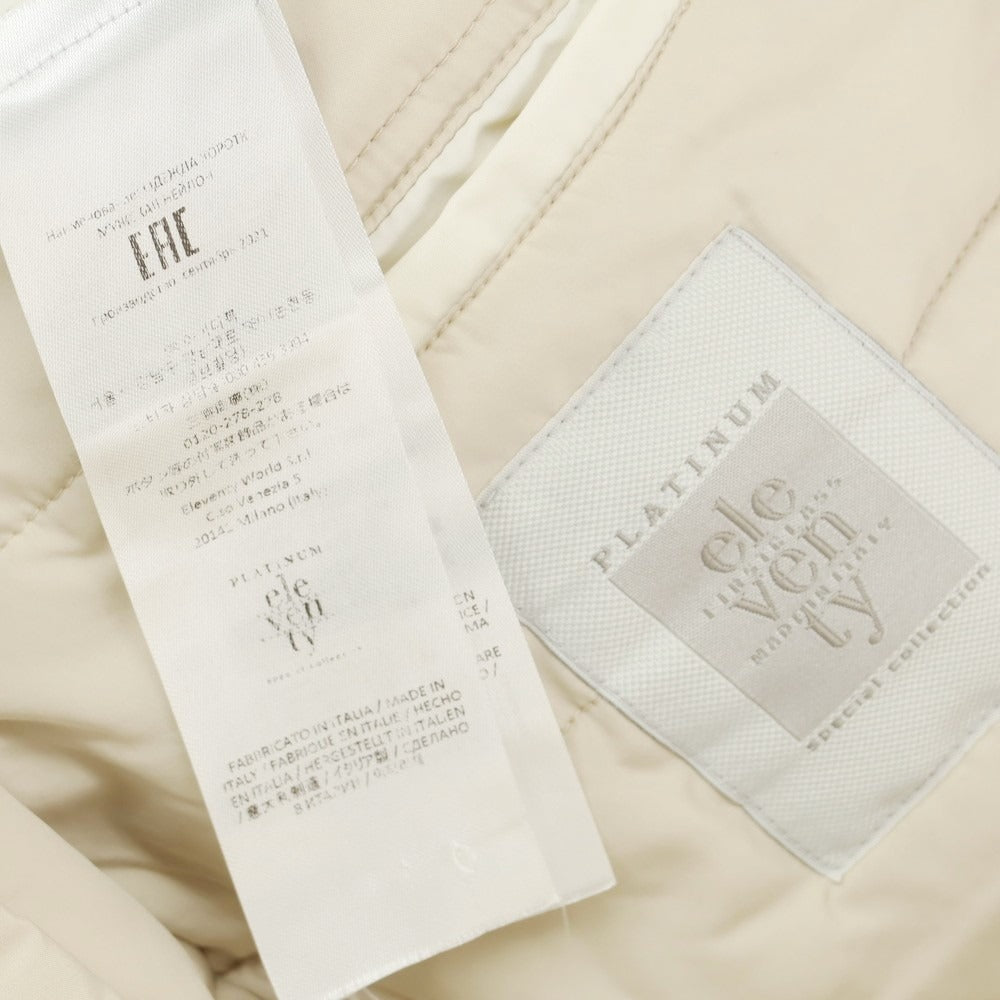 【中古】イレブンティ eleventy ニット切替 中綿ブルゾン ホワイトxグレー【 46 】【 状態ランクB 】【 メンズ 】