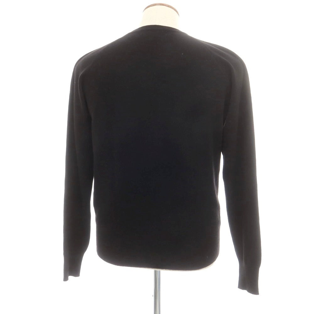 【中古】ブルブレ Blu Bre カシミヤ クルーネック プルオーバーニット ブラック【 M 】【 状態ランクB 】【 メンズ 】