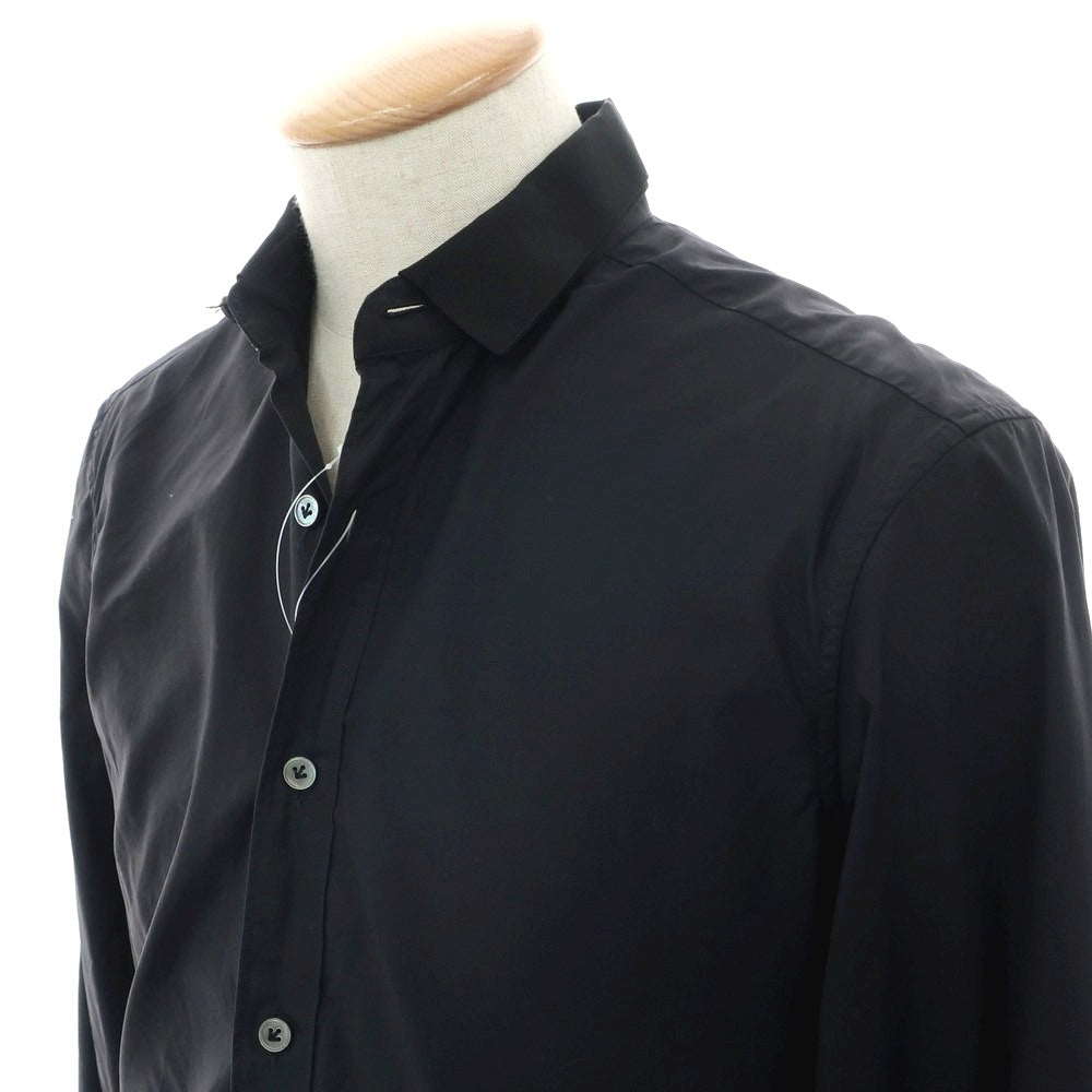 【中古】ランバン LANVIN コットン ショートカラー カジュアルシャツ ブラック【 37 】【 状態ランクC 】【 メンズ 】