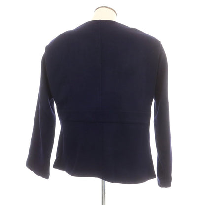 【中古】ラ テッラ LA TERRA ウール ノーカラージャケット ネイビー【 表記なし（L位） 】【 状態ランクA 】【 メンズ 】