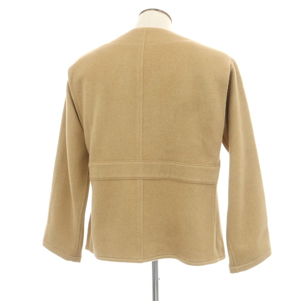 【中古】ラ テッラ LA TERRA ウール ノーカラージャケット ベージュ【 表記なし（L位） 】【 状態ランクA 】【 メンズ 】
