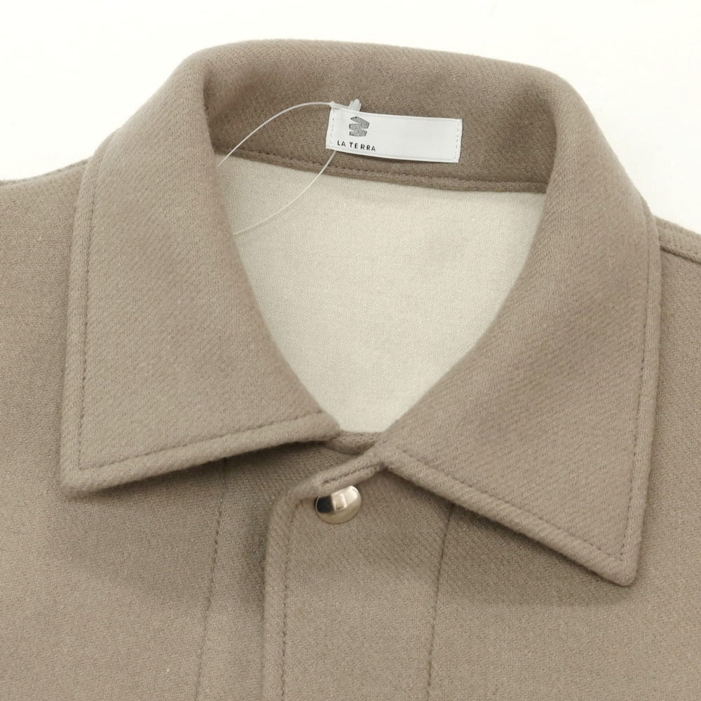 【中古】ラ テッラ LA TERRA ウール シャツブルゾン グレージュ【 2 】【 状態ランクA 】【 メンズ 】