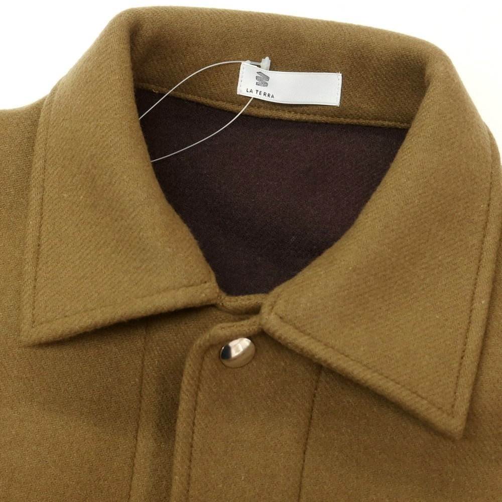 【中古】ラ テッラ LA TERRA ウール シャツブルゾン カーキ【 サイズ2 】【 状態ランクA 】【 メンズ 】 [CPD]