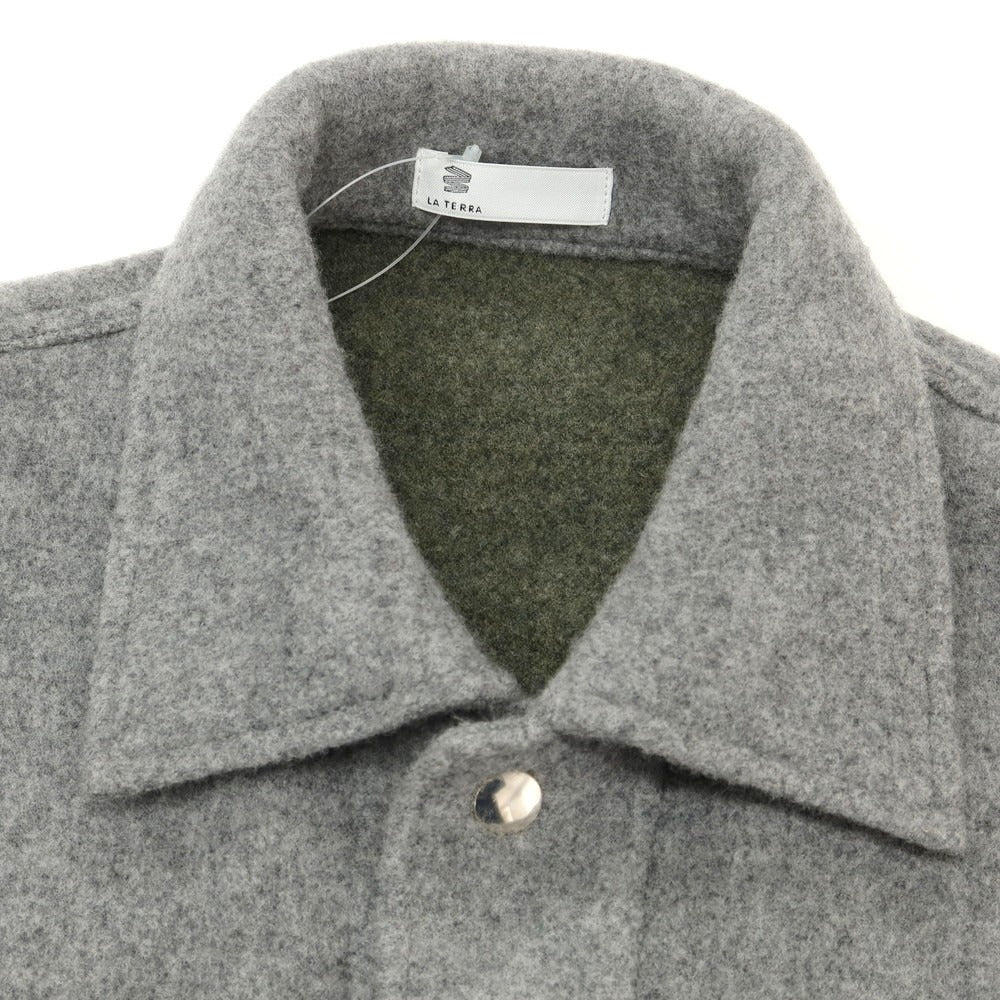 【中古】ラ テッラ LA TERRA ウール シャツブルゾン グレー【サイズ2】【 状態ランクA 】【 メンズ 】[DPD]