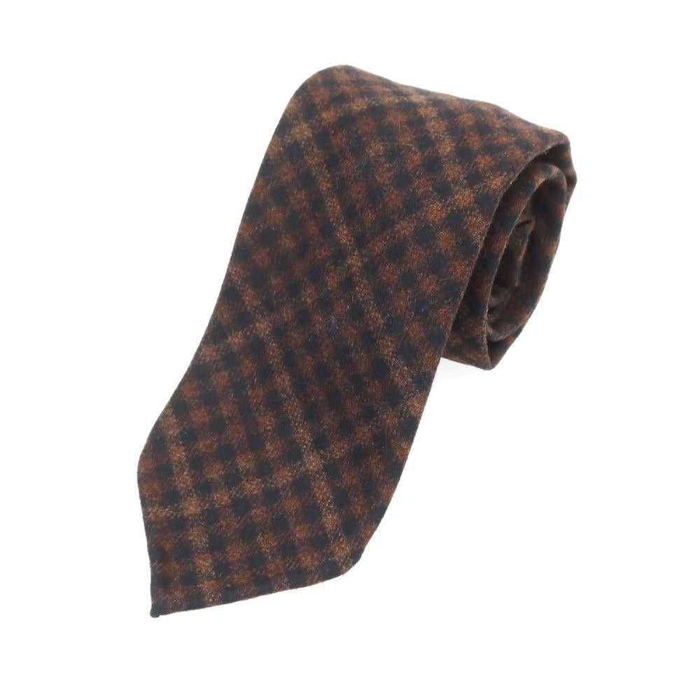 [Used] EGCAPPELLI wool checkered tie, brown [Condition: A] [Men&