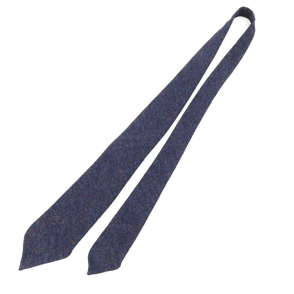 [Used] EGCAPPELLI Sharon special order wool plain tie mixed navy [Condition rank A] [Men&