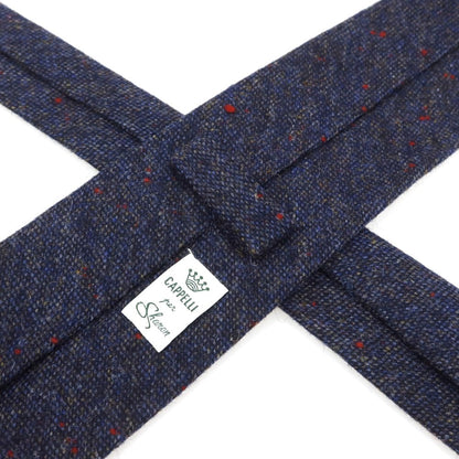 [Used] EGCAPPELLI Sharon special order wool plain tie mixed navy [Condition rank A] [Men&