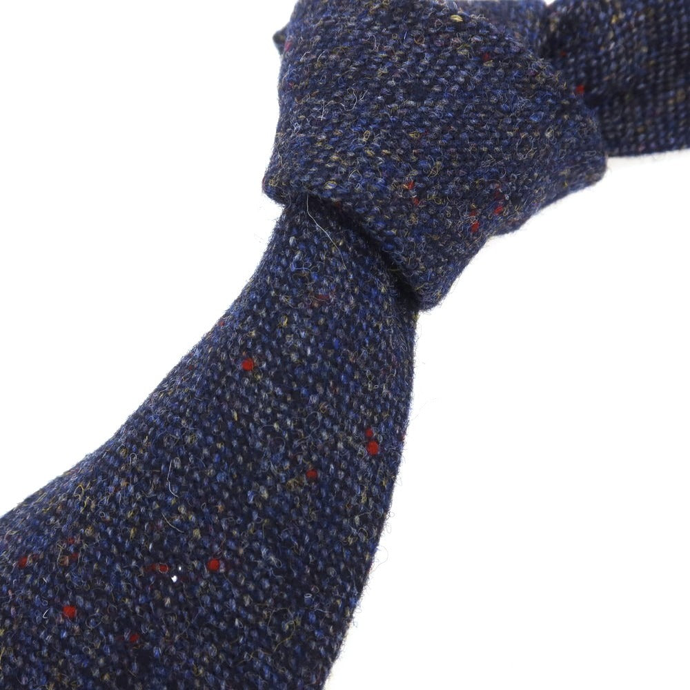 [Used] EGCAPPELLI Sharon special order wool plain tie mixed navy [Condition rank A] [Men&