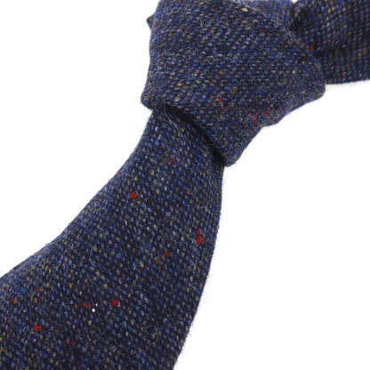 [Used] EGCAPPELLI Sharon special order wool plain tie mixed navy [Condition rank A] [Men&