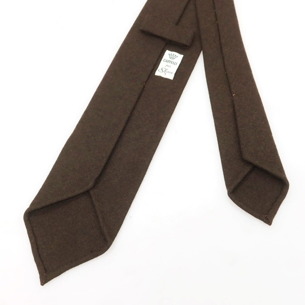 [Used] EGCAPPELLI Sharon special order wool plain tie dark brown [Condition rank A] [Men&