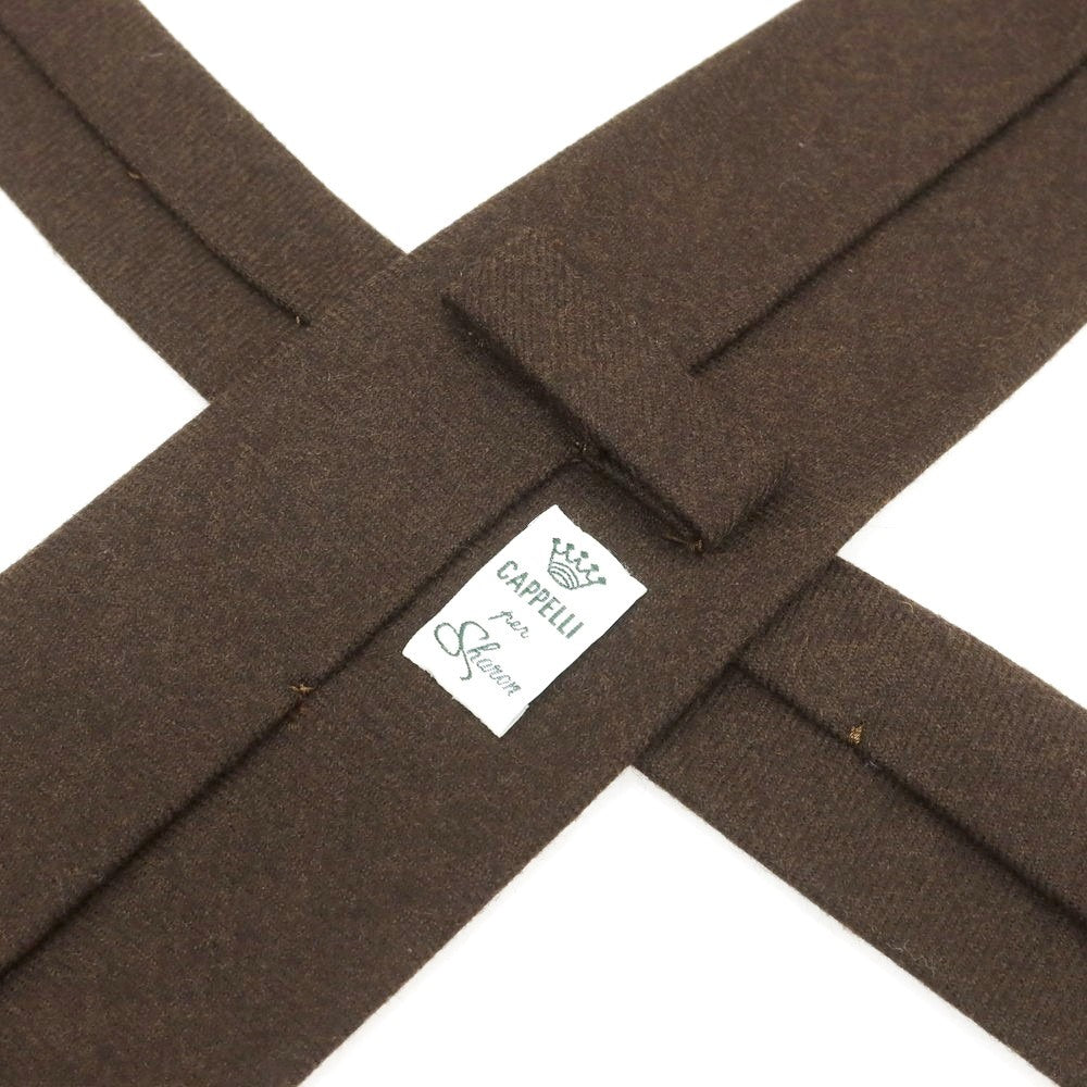 [Used] EGCAPPELLI Sharon special order wool plain tie dark brown [Condition rank A] [Men&