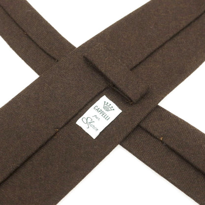 [Used] EGCAPPELLI Sharon special order wool plain tie dark brown [Condition rank A] [Men&
