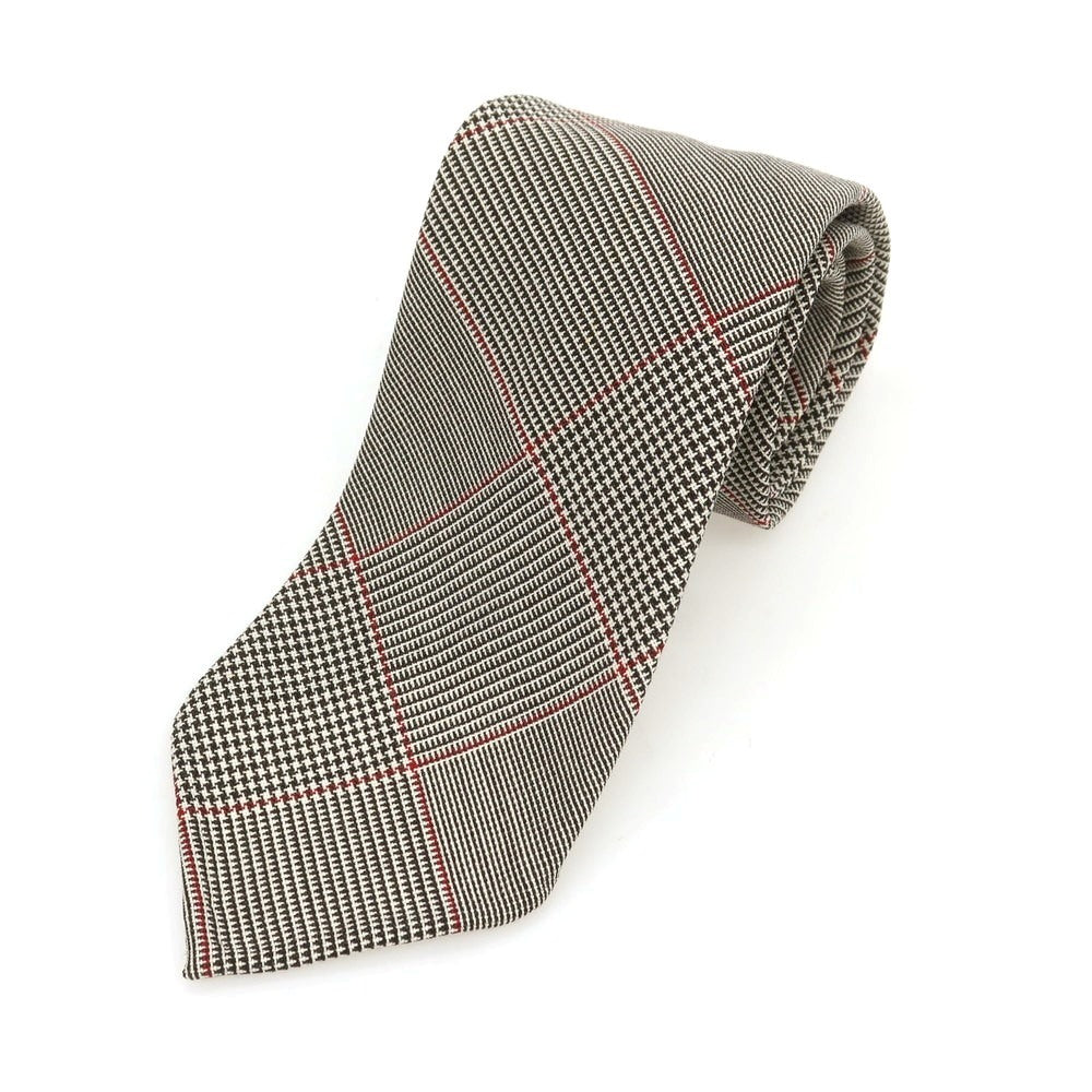 [Used] EGCAPPELLI wool checkered tie, gray x red [Condition: A] [Men&