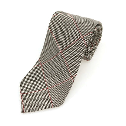 [Used] EGCAPPELLI wool checkered tie, gray x red [Condition: A] [Men&