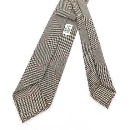 [Used] EGCAPPELLI wool checkered tie, gray x red [Condition: A] [Men&