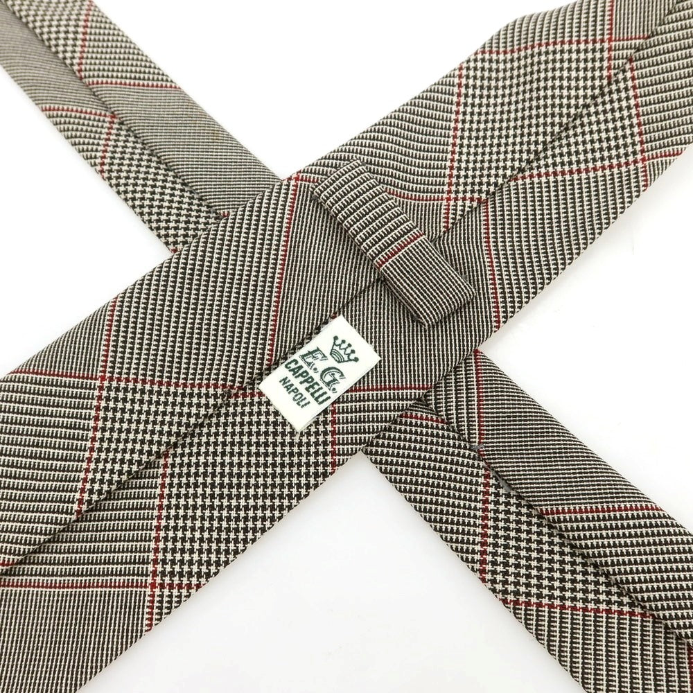 [Used] EGCAPPELLI wool checkered tie, gray x red [Condition: A] [Men&