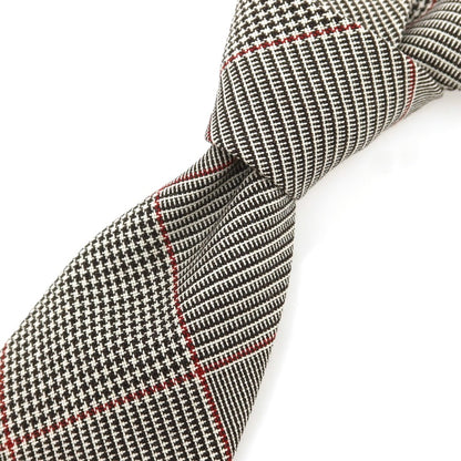 [Used] EGCAPPELLI wool checkered tie, gray x red [Condition: A] [Men&