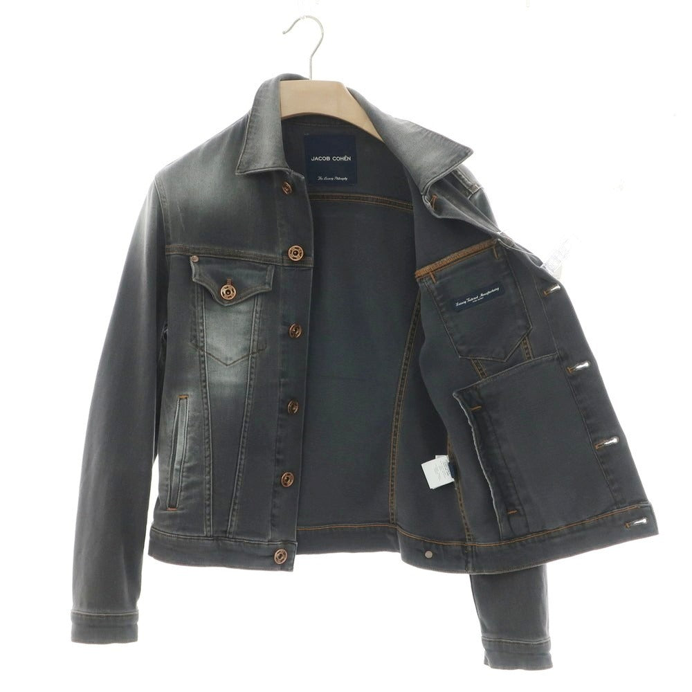【中古】ヤコブコーエン JACOB COHEN J8032 ストレッチ ジージャン デニムジャケット グレーブラック【 XS 】【 状態ランクB 】【 メンズ 】