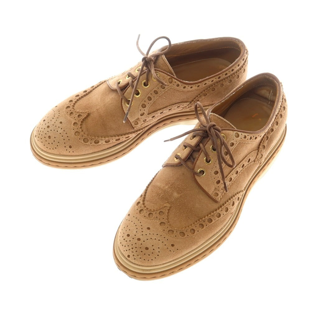 【中古】サントーニ Santoni スエード ウイングチップ スニーカー ライトブラウン【 6 】【 状態ランクB 】【 メンズ 】