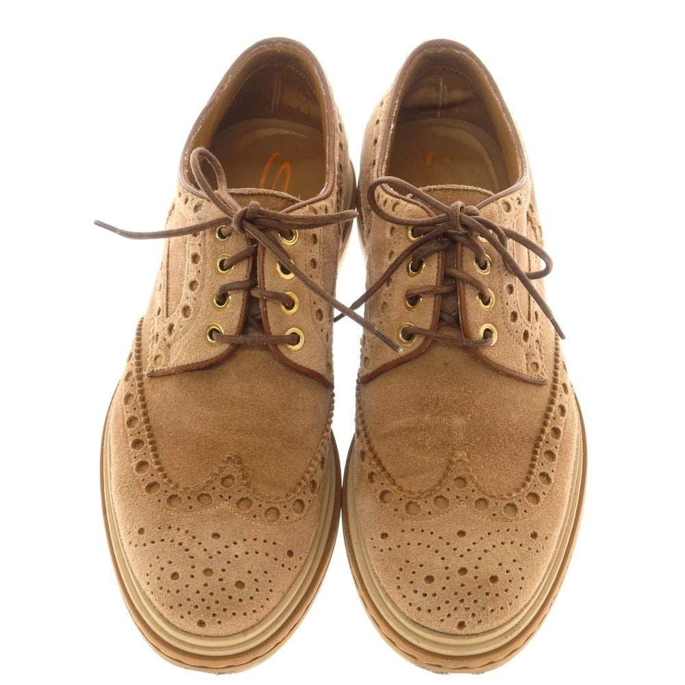 【中古】サントーニ Santoni スエード ウイングチップ スニーカー ライトブラウン【 6 】【 状態ランクB 】【 メンズ 】