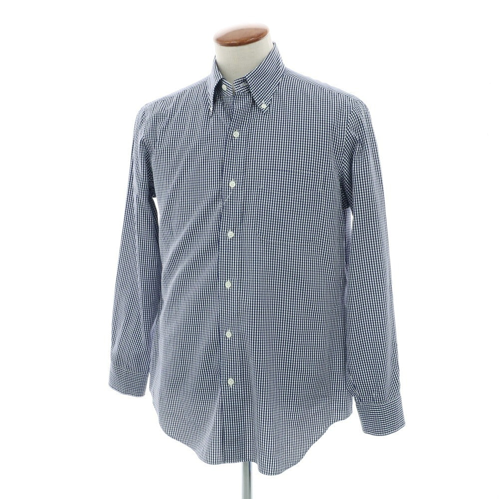 【中古】メイカーズシャツ カマクラ Makers Shirt 鎌倉 コットン ギンガムチェック ボタンダウン ドレスシャツ ネイビーxホワイト【 40 】【 状態ランクB 】【 メンズ 】