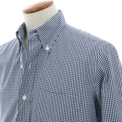 【中古】メイカーズシャツ カマクラ Makers Shirt 鎌倉 コットン ギンガムチェック ボタンダウン ドレスシャツ ネイビーxホワイト【 40 】【 状態ランクB 】【 メンズ 】