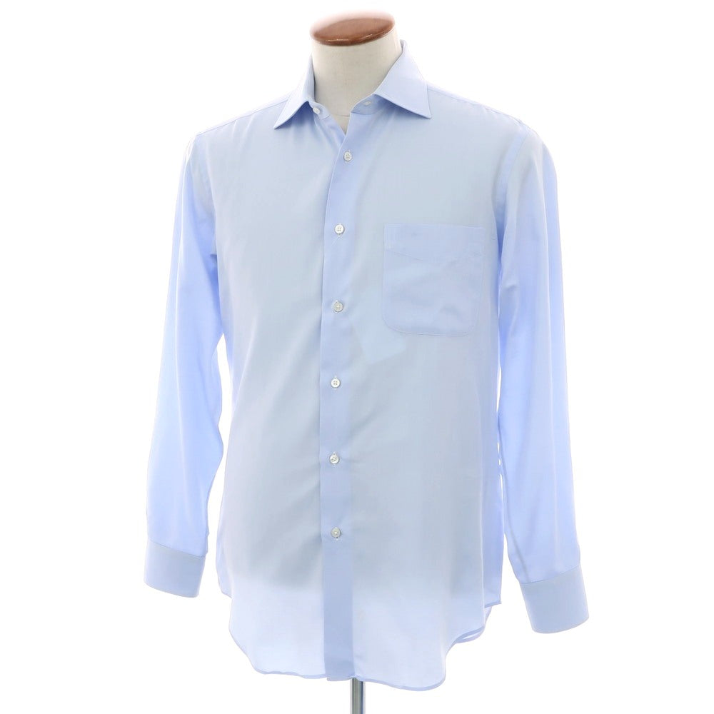 【中古】メイカーズシャツ カマクラ Makers Shirt 鎌倉 コットン系 セミワイドカラー ドレスシャツ ライトブルー【 表記なし(M位) 】【 状態ランクC 】【 メンズ 】
