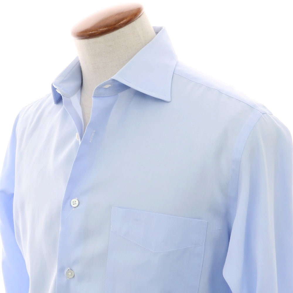 【中古】メイカーズシャツ カマクラ Makers Shirt 鎌倉 コットン系 セミワイドカラー ドレスシャツ ライトブルー【 表記なし(M位) 】【 状態ランクC 】【 メンズ 】
