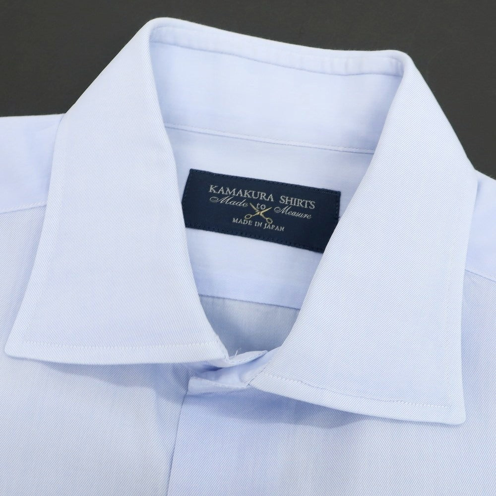 【中古】メイカーズシャツ カマクラ Makers Shirt 鎌倉 コットン系 セミワイドカラー ドレスシャツ ライトブルー【 表記なし（M位） 】【 状態ランクC 】【 メンズ 】
