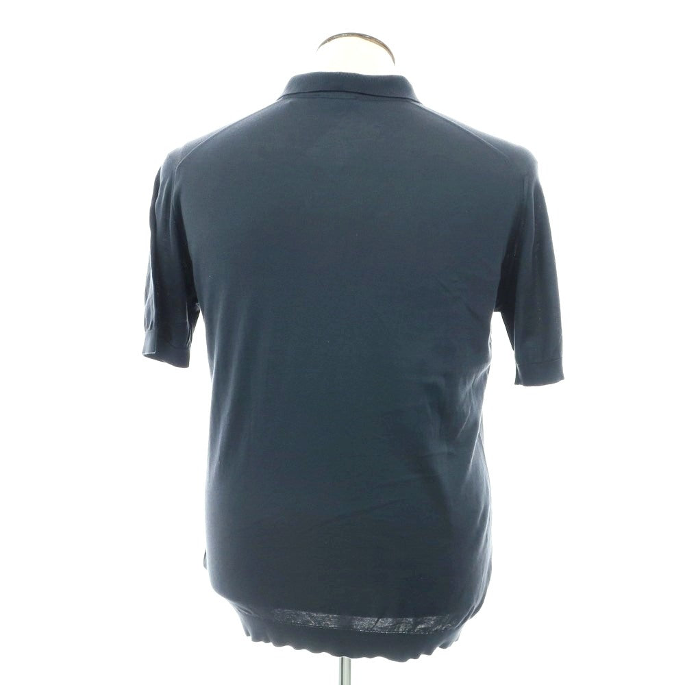 [Used] John Smedley JOHN SMEDLEY High gauge Sea Island cotton short sleeve polo knit dark grayish green [L] [Condition rank B] [Men&