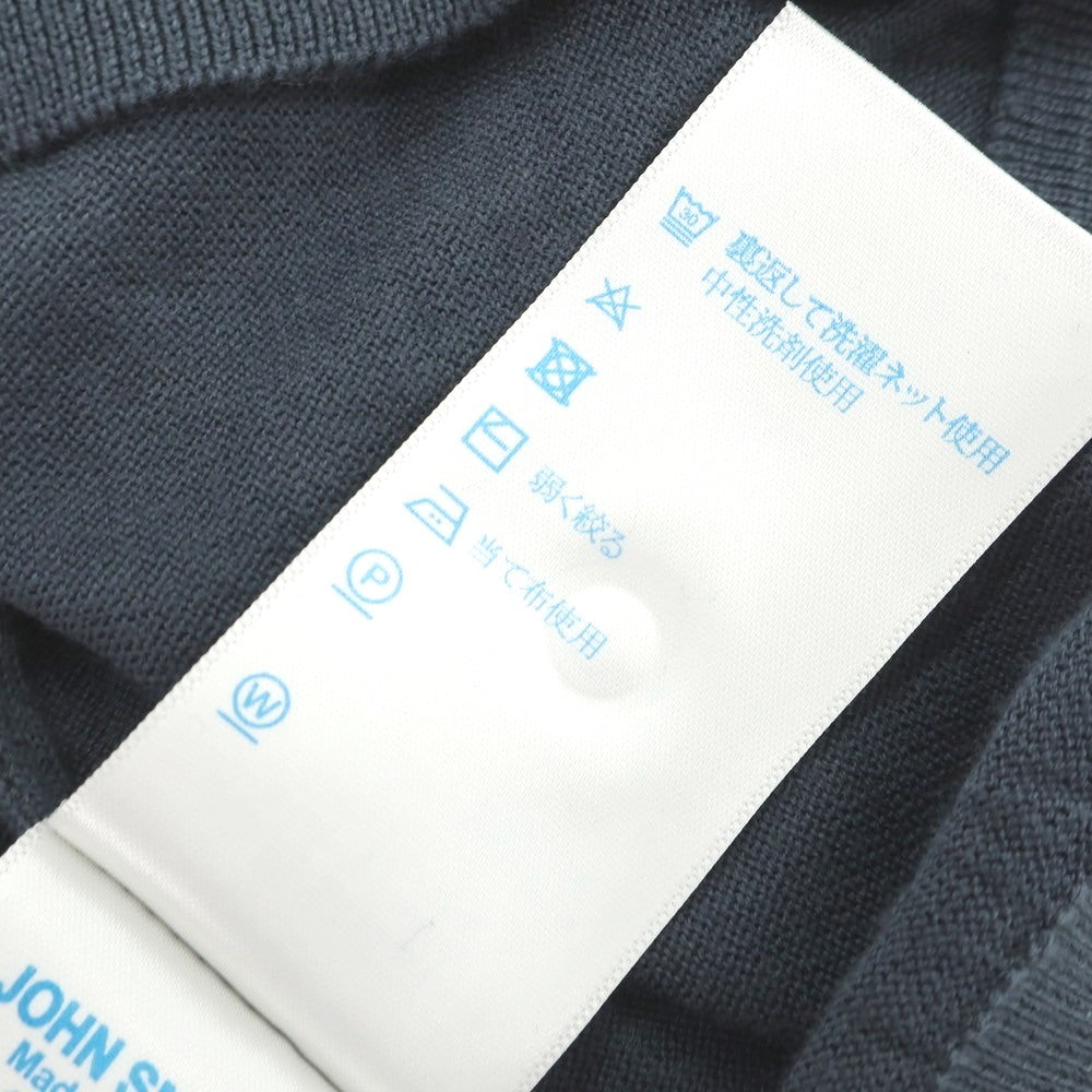 [Used] John Smedley JOHN SMEDLEY High gauge Sea Island cotton short sleeve polo knit dark grayish green [L] [Condition rank B] [Men&