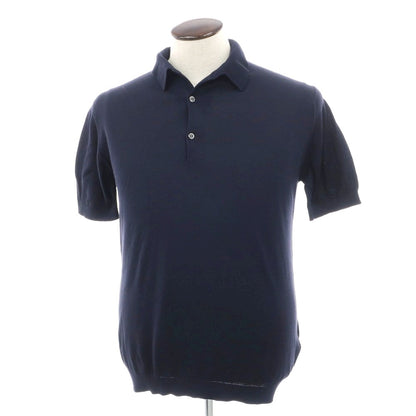 [Used] John Smedley JOHN SMEDLEY High gauge Sea Island cotton short sleeve polo knit dark navy [L] [Condition rank B] [Men&