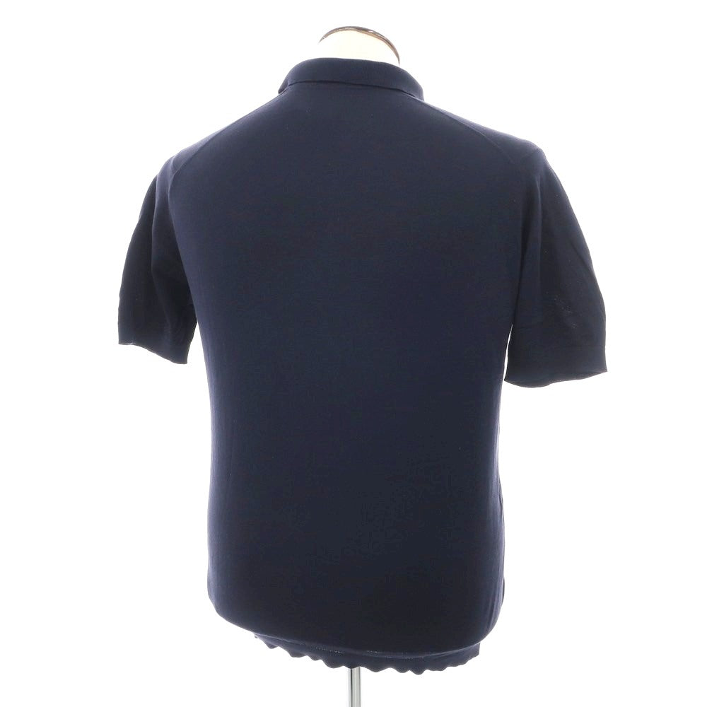 [Used] John Smedley JOHN SMEDLEY High gauge Sea Island cotton short sleeve polo knit dark navy [L] [Condition rank B] [Men&