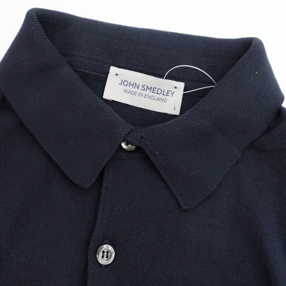 [Used] John Smedley JOHN SMEDLEY High gauge Sea Island cotton short sleeve polo knit dark navy [L] [Condition rank B] [Men&