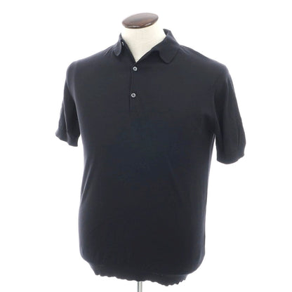 [Used] John Smedley JOHN SMEDLEY High gauge Sea Island cotton short sleeve polo knit black [L] [Condition rank B] [Men&
