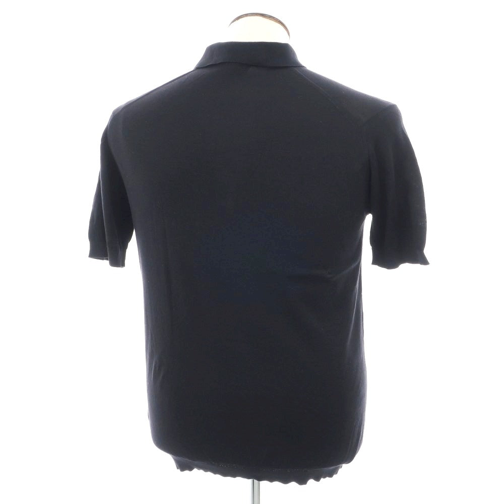 [Used] John Smedley JOHN SMEDLEY High gauge Sea Island cotton short sleeve polo knit black [L] [Condition rank B] [Men&