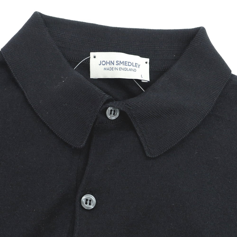 [Used] John Smedley JOHN SMEDLEY High gauge Sea Island cotton short sleeve polo knit black [L] [Condition rank B] [Men&