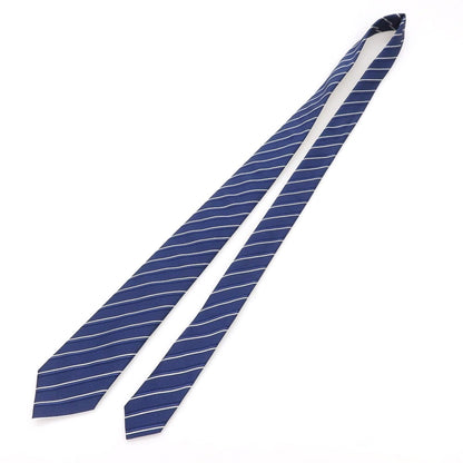 [Used] Emporio Armani EMPORIO ARMANI Silk Striped Tie Navy x White [Condition Rank B] [Men&
