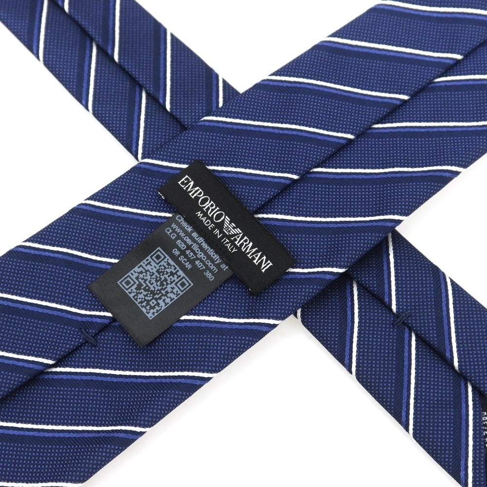 [Used] Emporio Armani EMPORIO ARMANI Silk Striped Tie Navy x White [Condition Rank B] [Men&