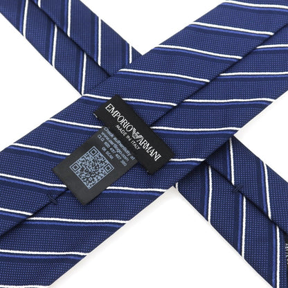 [Used] Emporio Armani EMPORIO ARMANI Silk Striped Tie Navy x White [Condition Rank B] [Men&